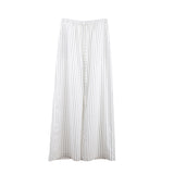 2025 THE MIND linen cotton strappy striped casual pants 2025 summer new Korean drape wide-leg trousers T263