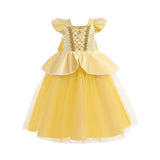 Kamames  European and American Princess Style Knitted Dress Long Princess Dress Beier Princess Cinderella Girl Princess Dress Snow White outside