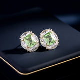 2025 Simple temperament versatile niche design earrings women's s925 silver needle earrings high-end super flash pink zircon stud earrings