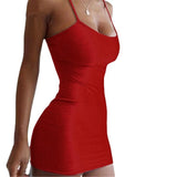 Hot Trade Spring and Summer Women's Tight Dress European and American Nightclubs Hip Skirt Sexy Sling Dress Outdoor Beach Dress