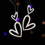 2025 Light luxury high-end love earrings Celebrity temperament inlaid hollow heart-shaped high-end S925 silver needle fashion earrings