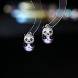 2025 Fashion OL cute micro-inlaid zircon panda pearl earrings s925 silver needle niche high-end light luxury stud earrings accessories women