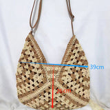 KAMAMES Summer New Woven Bag Adjustable Shoulder Strap Crossbody Straw Bag