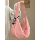 KAMAMES 2025 Large capacity nylon cloth dumpling bag Japanese college style new student class messenger bag commuter bag pink