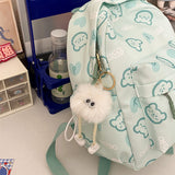 Xiulong Simple Cute Backpack College Vintage Small Backpack Mori Style Little Bear Cartoon Printed Student Schoolbag