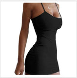 Hot Trade Spring and Summer Women's Tight Dress European and American Nightclubs Hip Skirt Sexy Sling Dress Outdoor Beach Dress