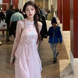 National style embroidered dress summer new light and thin fairy temperament skirt light luxury high-end new Chinese long dress M5114