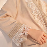 autumn new temperament socialite premium handmade diamond-encrusted lace splicing loose fashion coat women M6093