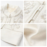 New Chinese high-end sequined embroidered design shirt  spring national style disc-buckled stand-up collar vest MZ064