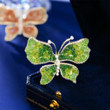 2025 Design trend exquisite corsage high-end suit pin multi-purpose accessories gradual change crystal butterfly temperament brooch