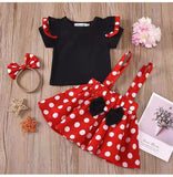 Kamames  European and American Style Summer Girls' Skirts Minnie Princess Dress Strap Bubble Dress Baby Birthday Dress Polka-Dotted Western Style Suit