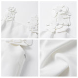 summer new solid color simple three-dimensional flower sleeveless suspender skirt light luxury high-end dress M4128