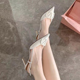 kamames Women's  High Heels  Summer New Pointed Toe Slingback Fashion Shoes Toe Cap Stilettos Sandals Women's Shoes