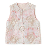 High-end new Chinese style  summer new national style treasure flower embroidered mulberry silk jacket vest set N4023