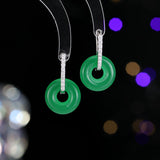 2025 New Chinese retro stud earrings, chalcedony green buckle earrings, niche light luxury, explosive temperament, fashionable and versatile earrings.