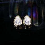 2025 popular new New exquisite water drop zircon earrings women's fashion temperament S925 silver needle versatile stud earrings wholesale