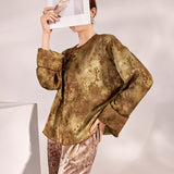 Autumn new Chinese high-end sense dignified atmosphere top national style new embroidered long-sleeved silk jacket women M9053