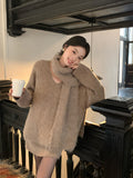 2025 popular autumn and winter new wool knitted sweater with scarf + hip skirt two-piece set 25184