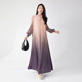 2025 Popular trade large size dress new fashion gradual change high sense Middle East women Muslim long dress women