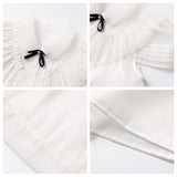 summer new doll collar bow short-sleeved ruffle edge single-breasted fashionable versatile shirt women MZ031