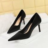 2025 3265-A1  style fashion simple thin heel high heel shallow mouth pointed versatile commuter high heels women's shoes single shoes