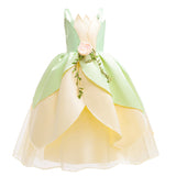 Kamames  Princess Diana Dress Halloween Cosplay Girl's Skirt Frog Princess Sleeveless Green Summer Dress