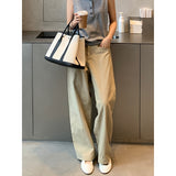 2025 [Guangzhou Six Meters] Tencel Cotton Casual Pants Women's 2025 Thirteen Lines Summer New High Waist Skinny Long Pants T009