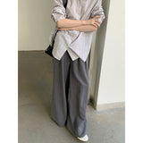 2025 THE MIND Tencel Drop Wide Leg Casual Pants Women's 2025 Thirteen Lines Early Spring High Waist Versatile Long Pants T008