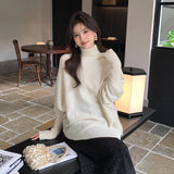 2025 Thirteen Lines popular Autumn and Winter New ins Temperament Turtleneck Knitted Sweater Cloak Versatile Sweater Women 25128