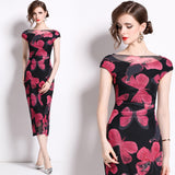 New Chinese retro improved cheongsam skirt women's popular summer new temperament short-sleeved butterfly chiffon dress
