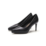 2025 8088-2 pointed high-heeled banquet shoes women's shoes Korean version temperament fine-heeled single shoes shallow mouth waterproof table etiquette shoes 8cm