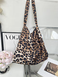 KAMAMES South Korea Dongdaemun Leopard Print Floral Canvas Bag Female Ins Xiaohongshu Same Style Printed Shoulder Bag Student Canvas Female