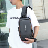 KAMAMES Multifunctional Men's Chest Bag  Password Anti-Theft Shoulder Bag Sports Waterproof Crossbody Bag Cool Motorcycle Bag