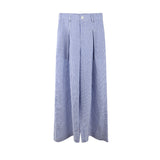 2025 THE MIND Tencel linen vertical stripe drape casual pants women's 2025 summer lazy wind loose wide-leg pants T273