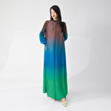 2025 Popular trade large size dress new fashion gradual change high sense Middle East women Muslim long dress women