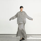 Early autumn lazy wind set, new Chinese multi-wear shirt A1231 fishtail skirt A1232 two-piece set
