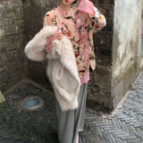 2025 25 spring and summer new new Chinese style loose shirt satin pants design sense niche loose retro two-piece set