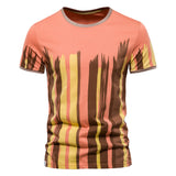 KAMAMES 2025 Clearance processing New men's t-shirt short-sleeved heavy popular new 2025 pure cotton vertical stripe casual half-sleeve men