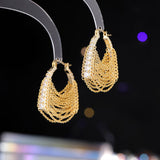 2025 Niche design sense fashion bag chain fringed ear buckle earrings high sense catwalk fashion atmosphere light luxury earrings