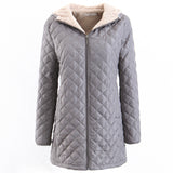 2023 winter foreign trade hot sale light and thin hooded long-sleeved cotton-padded clothes waist slim-fitting medium and long cotton-padded clothes cotton-padded clothes jacket women