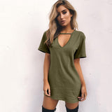 European and American Hot Sale Wish  New Hot Summer Wholesale Hot Trade Women's Clothing V-neck Halter Hollow Dress