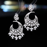 2025 light luxury long fringed earrings women's s925 silver needle inlaid zircon heavy industry luxury atmospheric earrings earrings