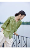 New Chinese Ramie Shirt Sunscreen Shirt Dopamine Girl A0618 + Balloon Pants Wide Leg Loose Pants A0426