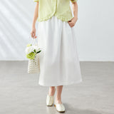 Cotton cocoon,  high-waisted skirt women's summer new breathable sweet loose word skirt medium and long skirt A-shaped skirt