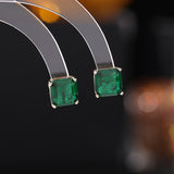 2025 S925 silver needle earrings geometric square zircon earrings niche design temperament versatile small square diamond simple stud earrings