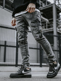 2025 2025 Express new denim men's pants New Popular trade tooling trend black slim denim pants men
