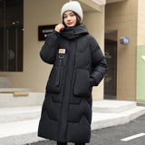 European Station 2024 Winter New Detachable Hat Padded-on Women's Medium and Long Over-Knee Thickened Down Padded Women's Jacket