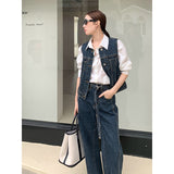 2025 THE MIND denim vest jacket + jeans two-piece set 2025 spring new product casual fashion suit female N02