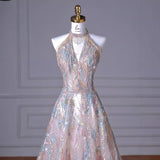 neck evening dress New sense 2025 new light luxury niche style toast dress bridal banquet dress