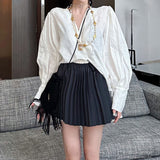 2025 early spring new fashionable Jane Belgium imported linen old money aesthetic shirt skirt